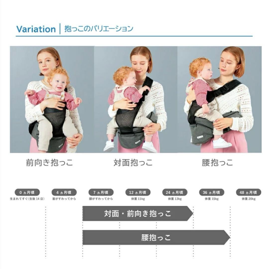 【ブラック】ポルバンアドバイス ヒップシート シングルショルダーベルト付き