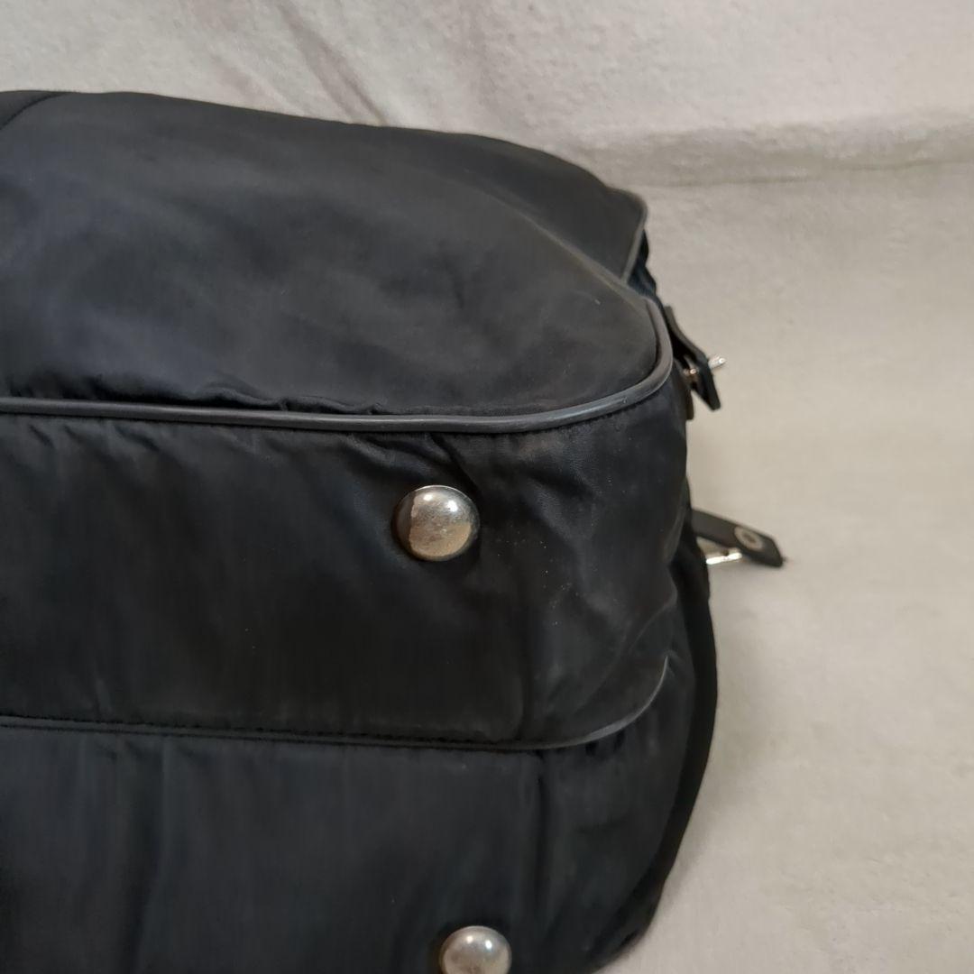 PRADA ボストンバッグ ダブルジップ ブラック テスートナイロン 三角ロゴ