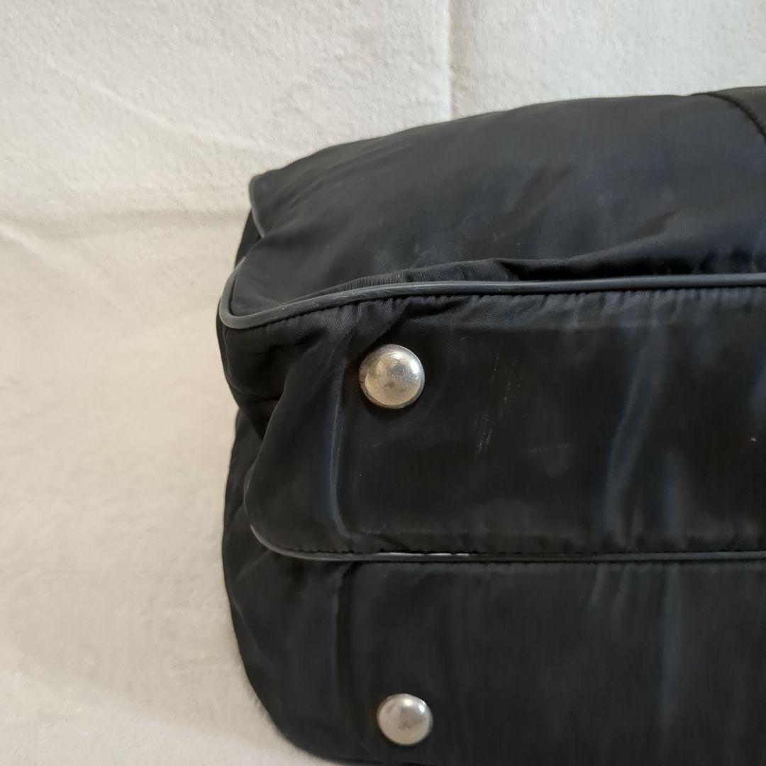 PRADA ボストンバッグ ダブルジップ ブラック テスートナイロン 三角ロゴ