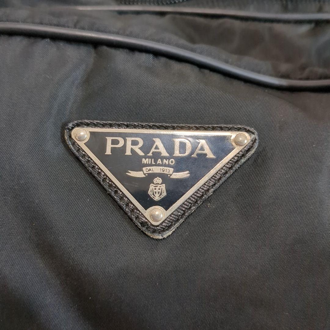 PRADA ボストンバッグ ダブルジップ ブラック テスートナイロン 三角ロゴ