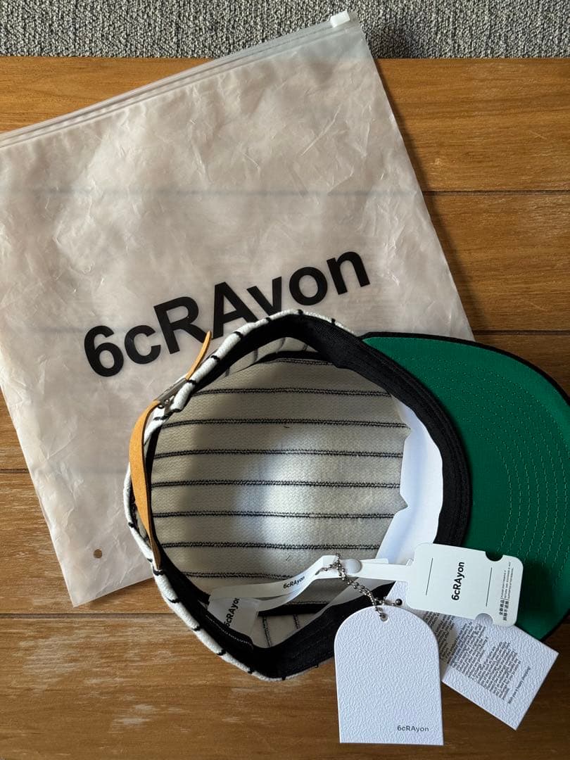 6cRAvon ストライプキャップ ホワイト/ブラック