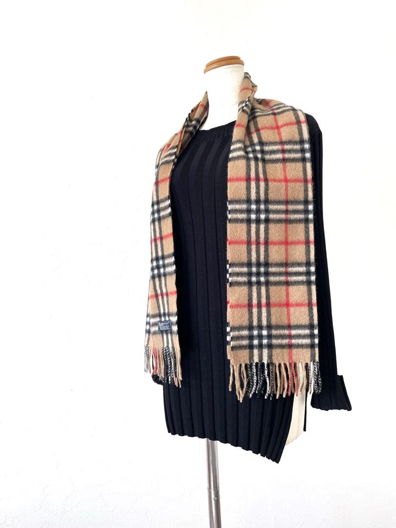 美品 バーバリー カシミア100% マフラー BURBERRY 男女兼用