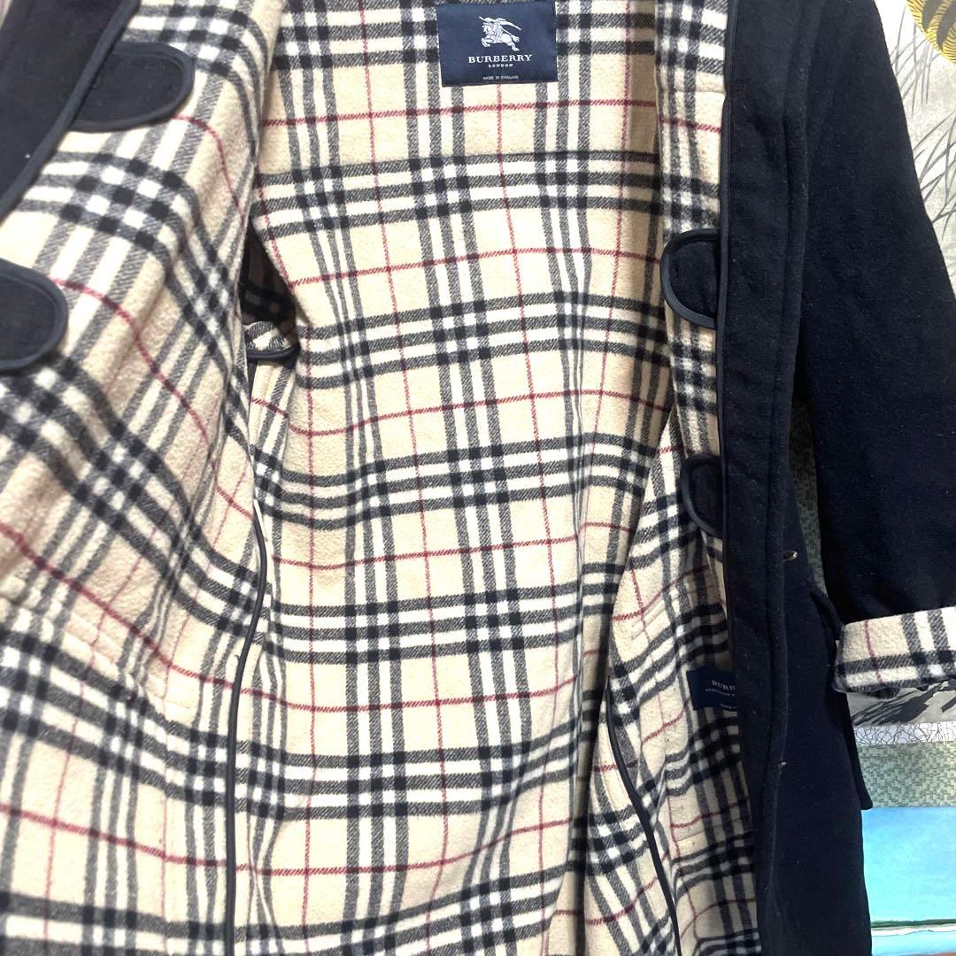 BURBERRY LONDON ダッフルコートBLACK ノバチェック柄