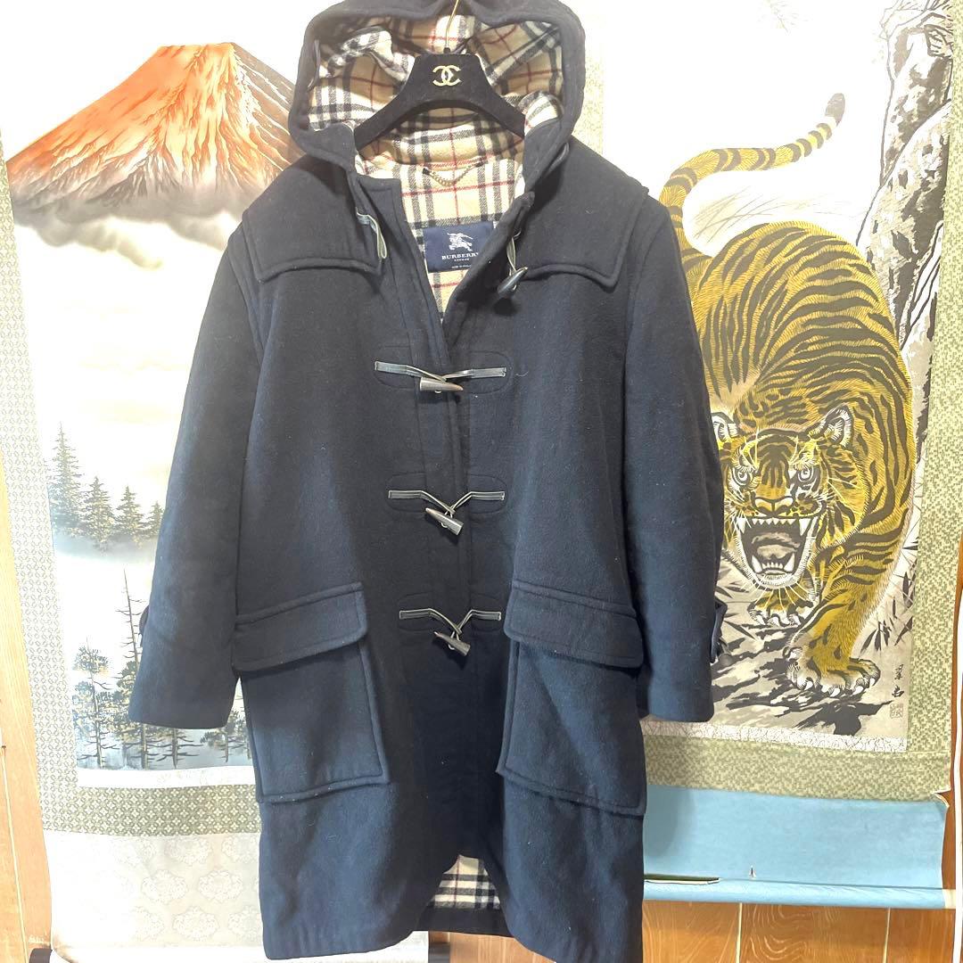 BURBERRY LONDON ダッフルコートBLACK ノバチェック柄