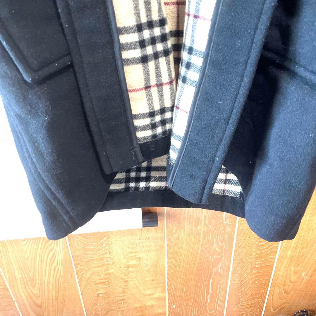 BURBERRY LONDON ダッフルコートBLACK ノバチェック柄