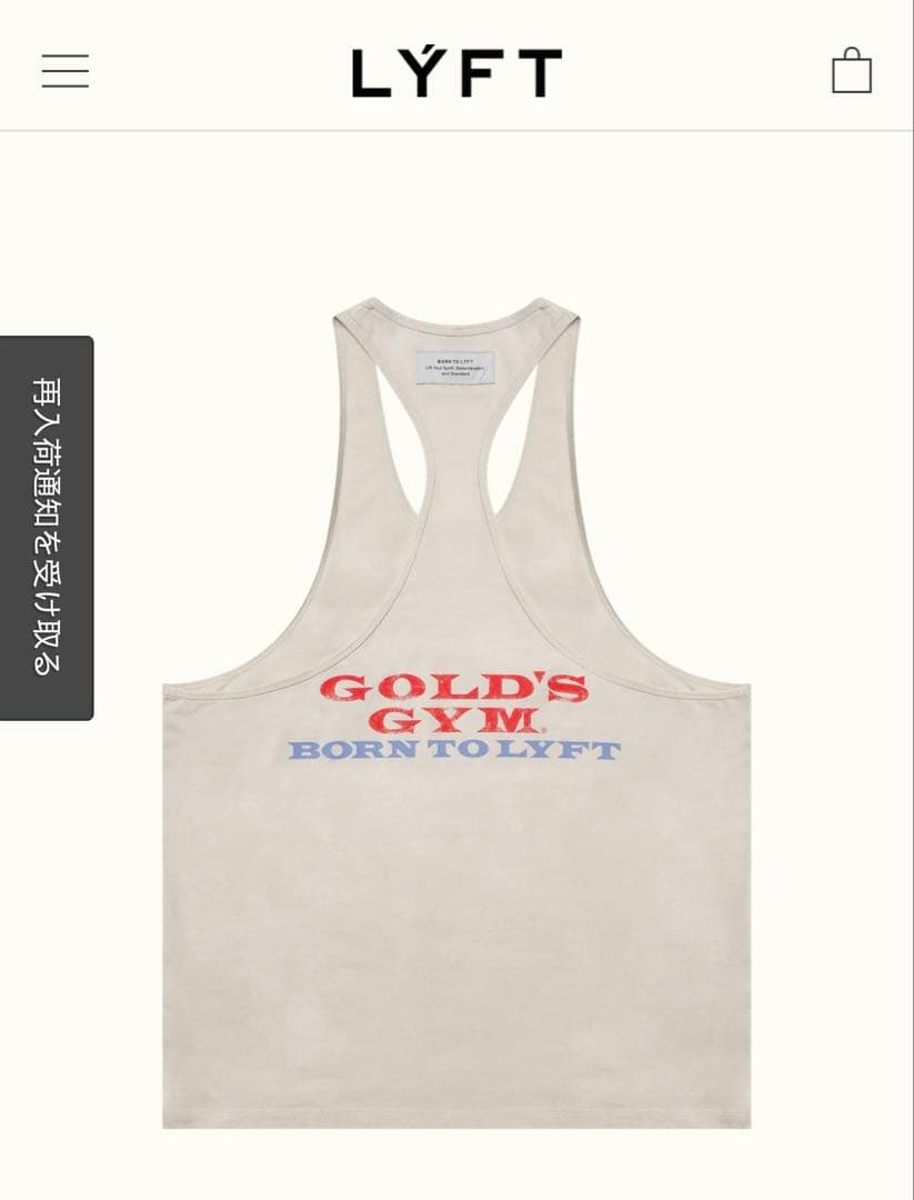 GOLD'S GYM タンクトップ BORN TO LYFT