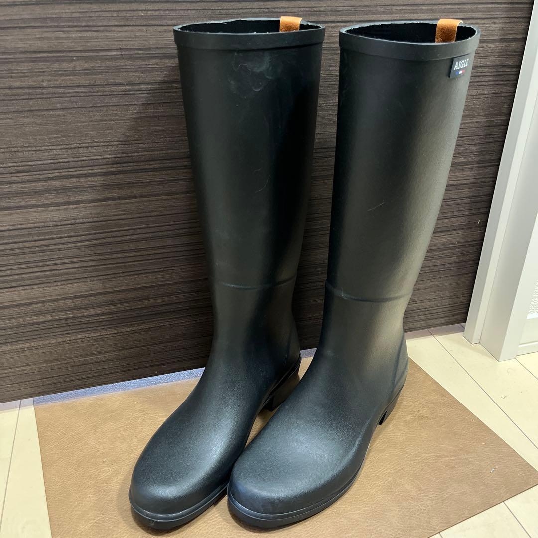 24.5㎝　AIGLE，エーグル 長靴 レインブーツ レディース ロング