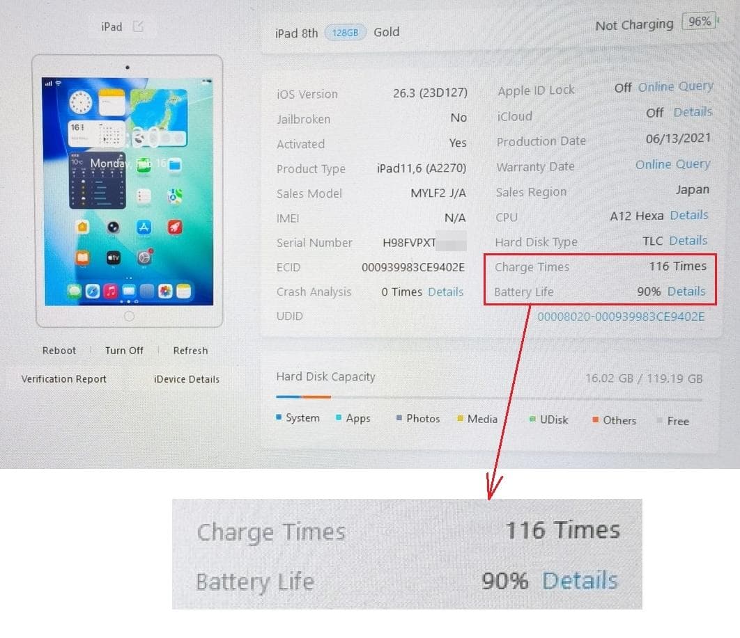 iPad 第8世代 128GB Wi‑Fiタイプ ゴールド　美品　元箱あり