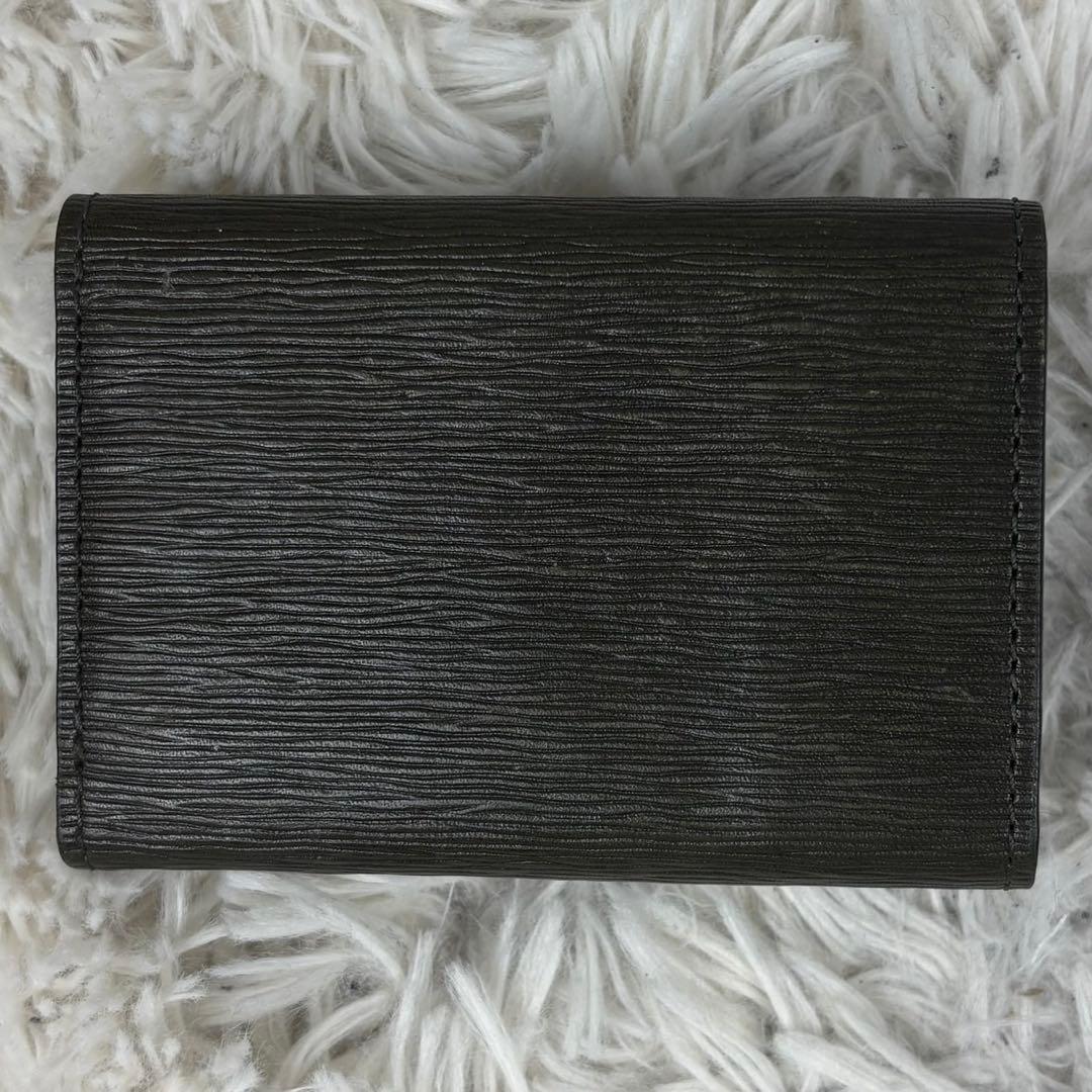 極美品 ヴィヴィアンウエストウッド レザー 折り財布 ステッチ オーブ カーキー