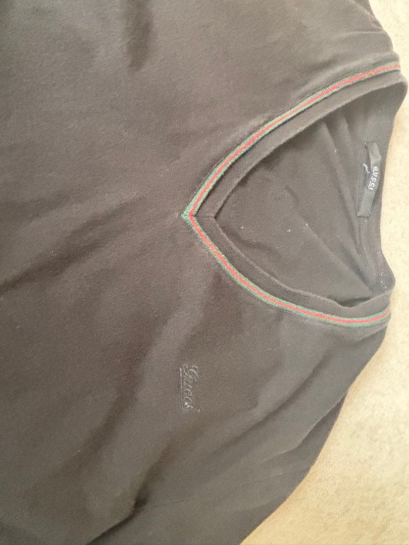 【超希少・XL】GUCCI シェリーライン VネックTシャツ ロゴ刺繍