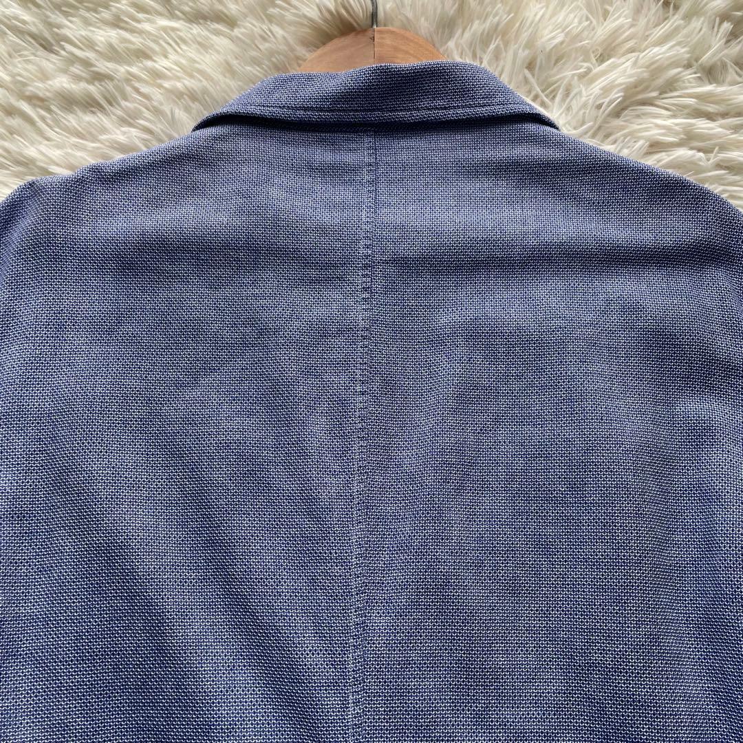 極美品✨シップス　テーラードジャケット　リネン　ニット　ストレッチ　水色　M