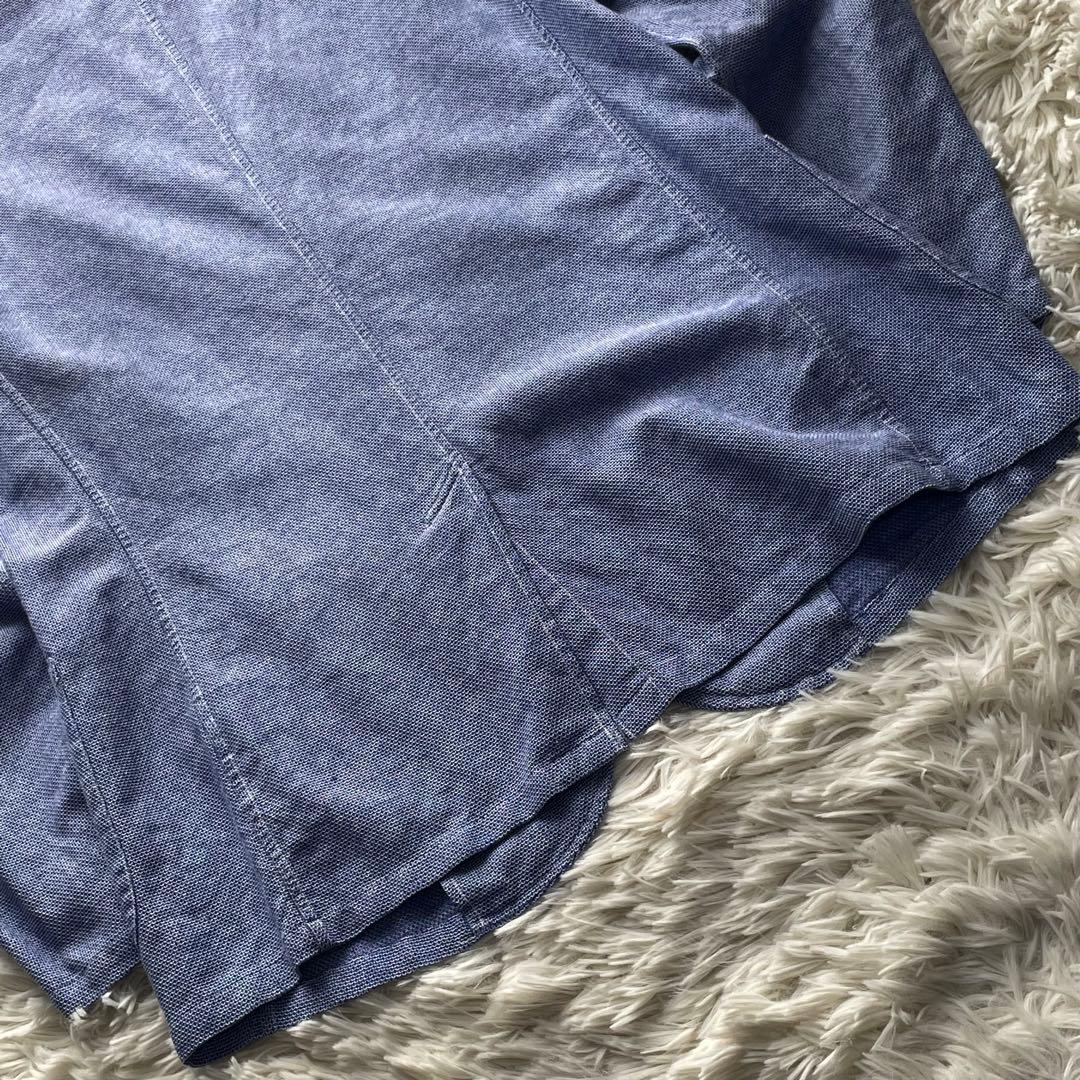 極美品✨シップス　テーラードジャケット　リネン　ニット　ストレッチ　水色　M