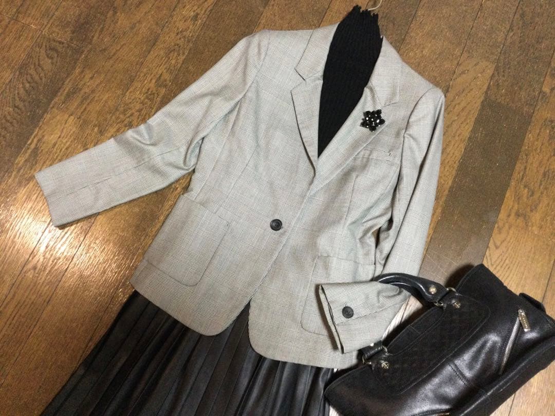 DAMA 「NIKKE」カシミヤグレンチェックシリーズジャケット黒白