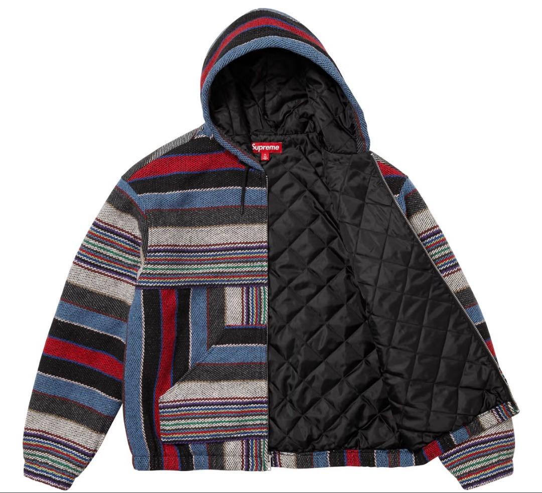 ジャケット・アウター Supreme Woven Stripe Hooded Jacket Black