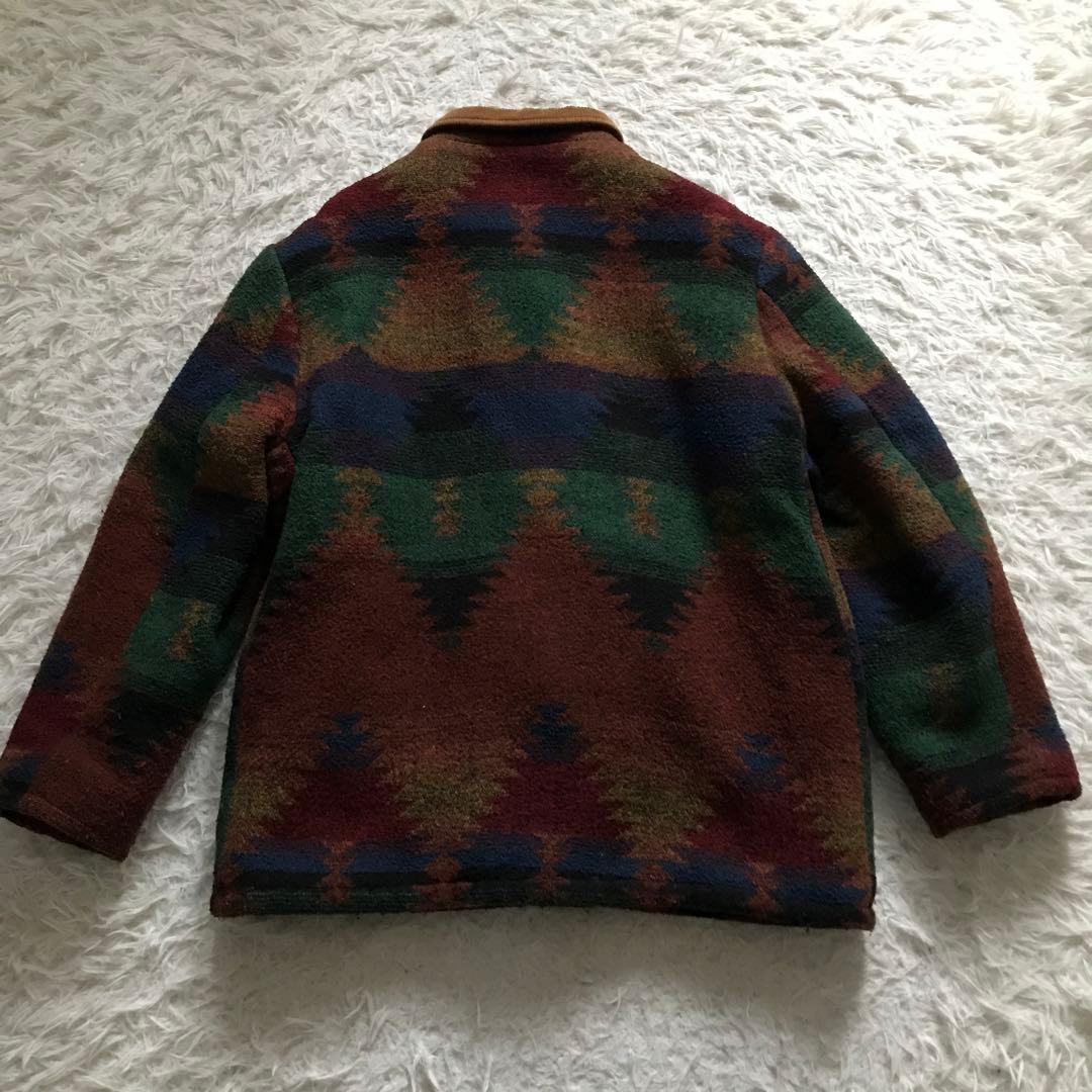 90s cal craft USA製　ネイティブ柄　メンズ　ダッフルコート　L