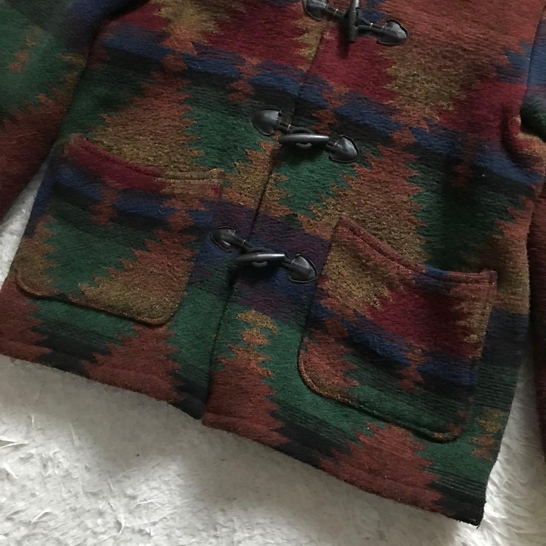 90s cal craft USA製　ネイティブ柄　メンズ　ダッフルコート　L