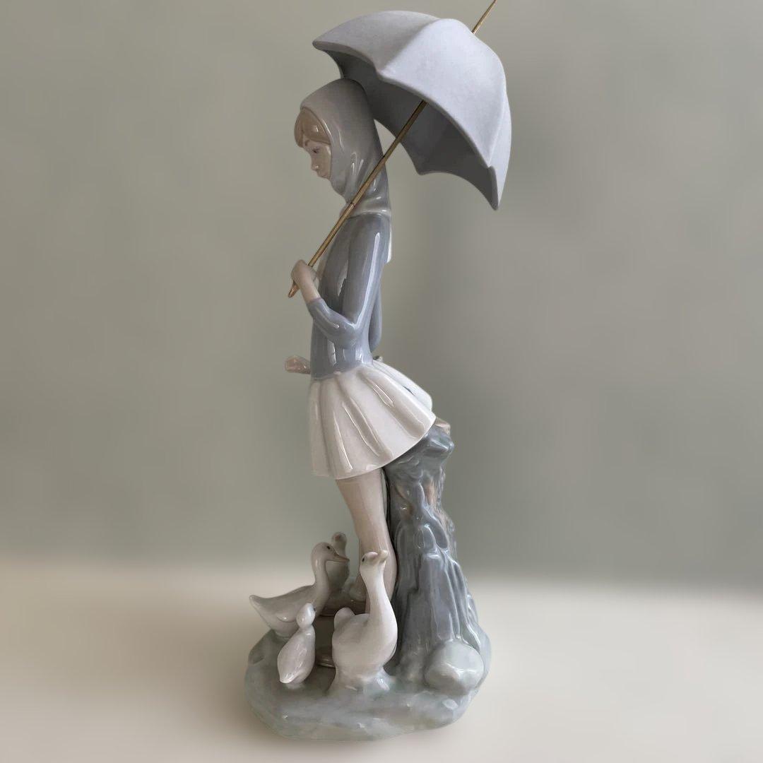 リヤドロ　LLADRO 傘を持つ少女とガチョウ