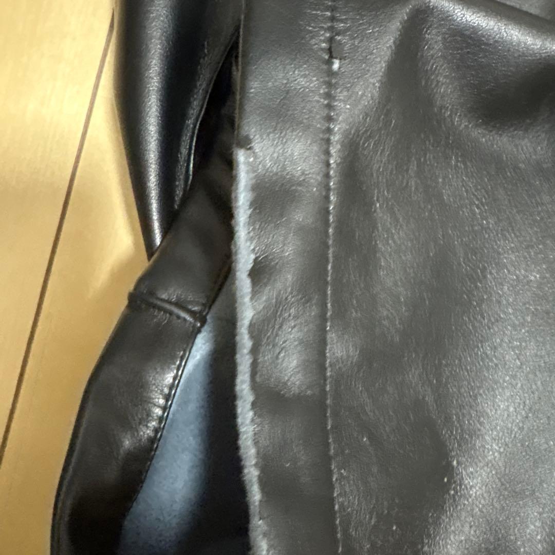 わ*様 合成皮革 ストレートパンツ 黒