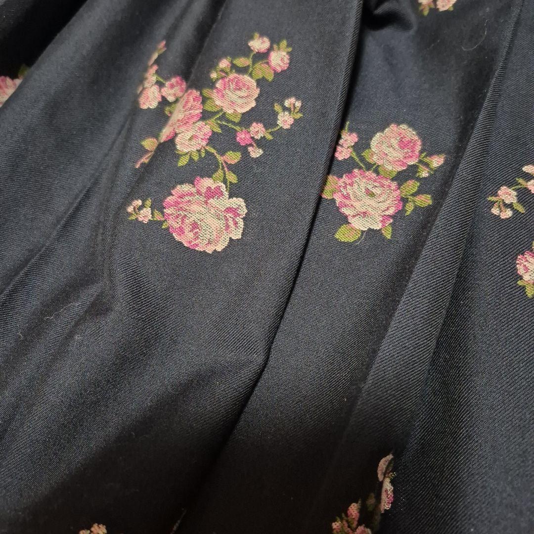 GUCCI ネイビー 花柄 フレアスカート