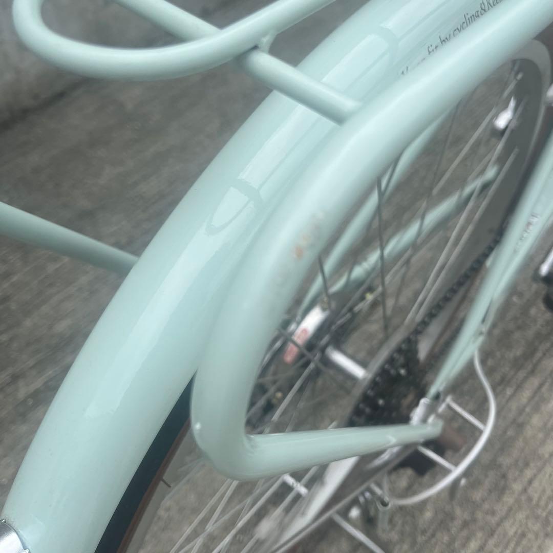 専用ページ 【美品】子供用自転車 26インチ ミントグリーン 前面バスケット