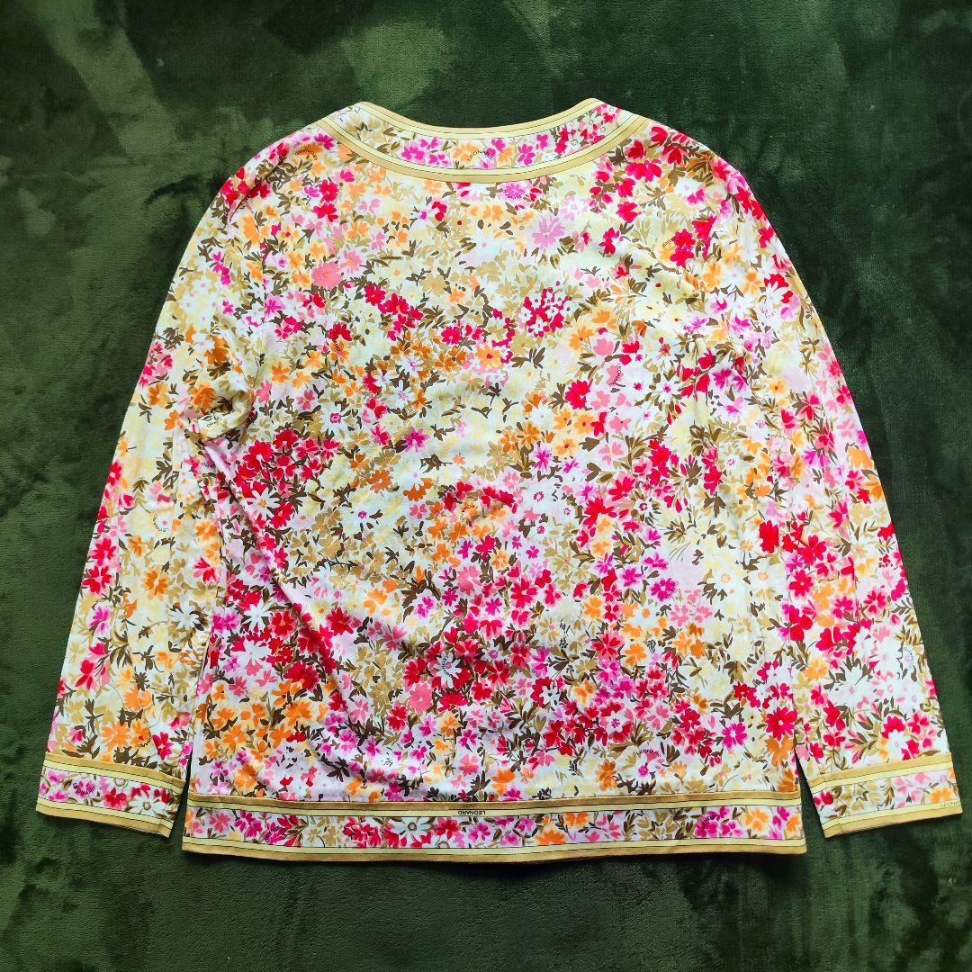 【極美品】レオナール アンサンブル カーディガン　Tシャツ 2点セット 花柄 M