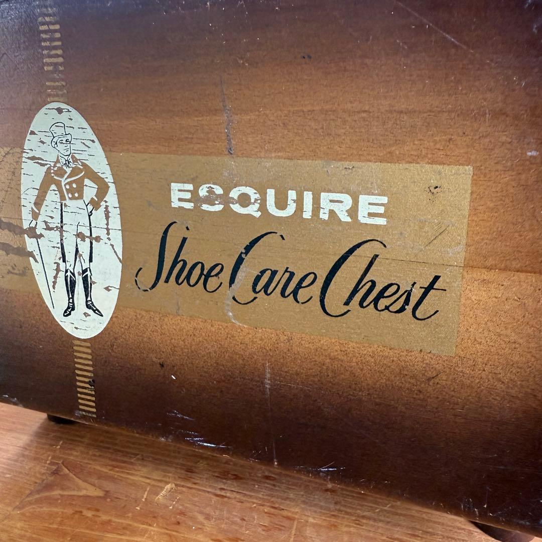 ビンテージ　シューケア　チェスト　アメリカ製　ESQUIRE Shoe care