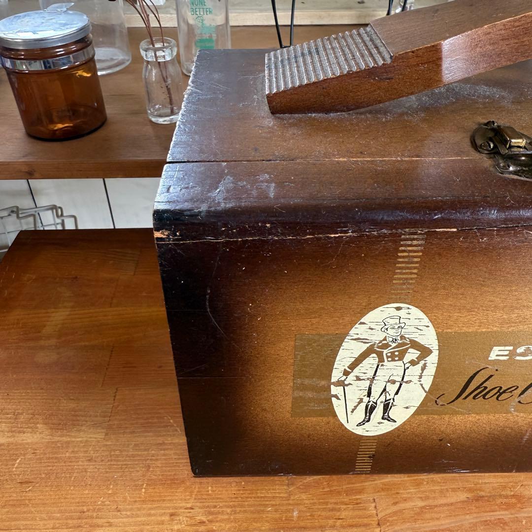 ビンテージ　シューケア　チェスト　アメリカ製　ESQUIRE Shoe care