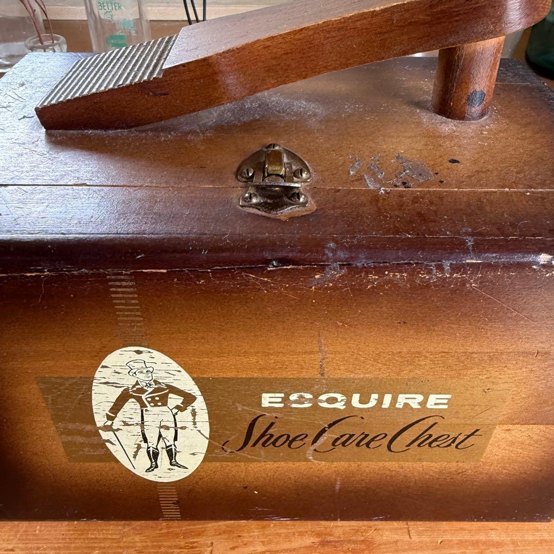 ビンテージ　シューケア　チェスト　アメリカ製　ESQUIRE Shoe care