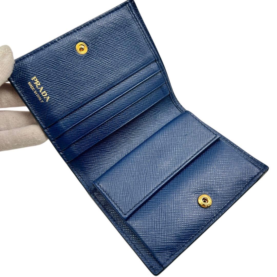 専用 PRADA ネイビー サフィアーノ レディース 折り財布 8053.