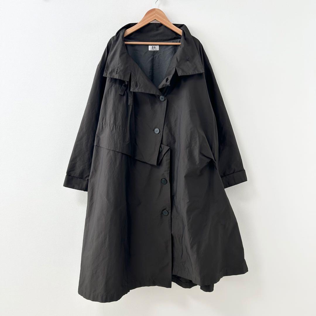 慈雨　ジウ　ロングコート　ブラウン　変形　40