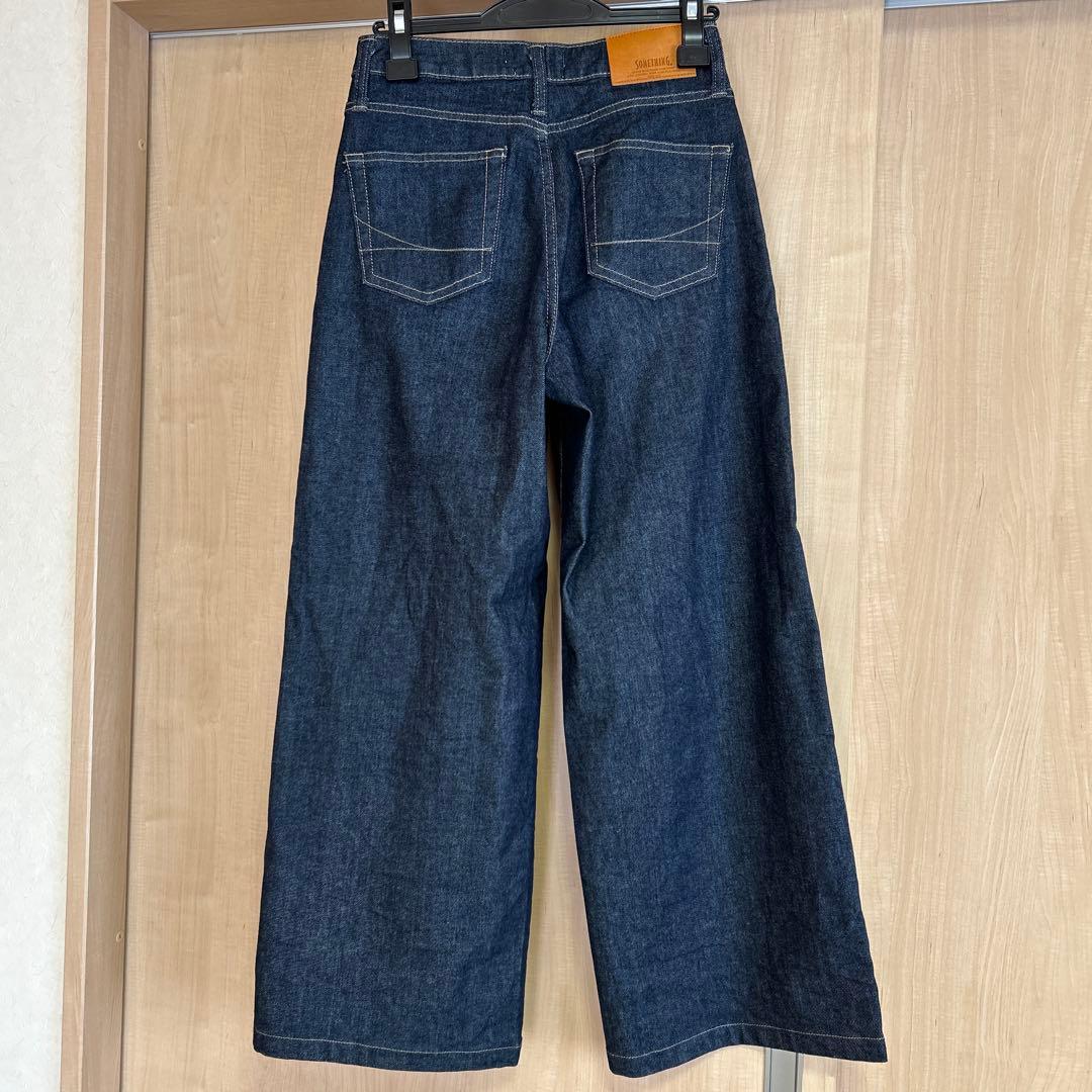 新品未使用SOMETHING LISAハイウエスト ワイドストレッチデニム