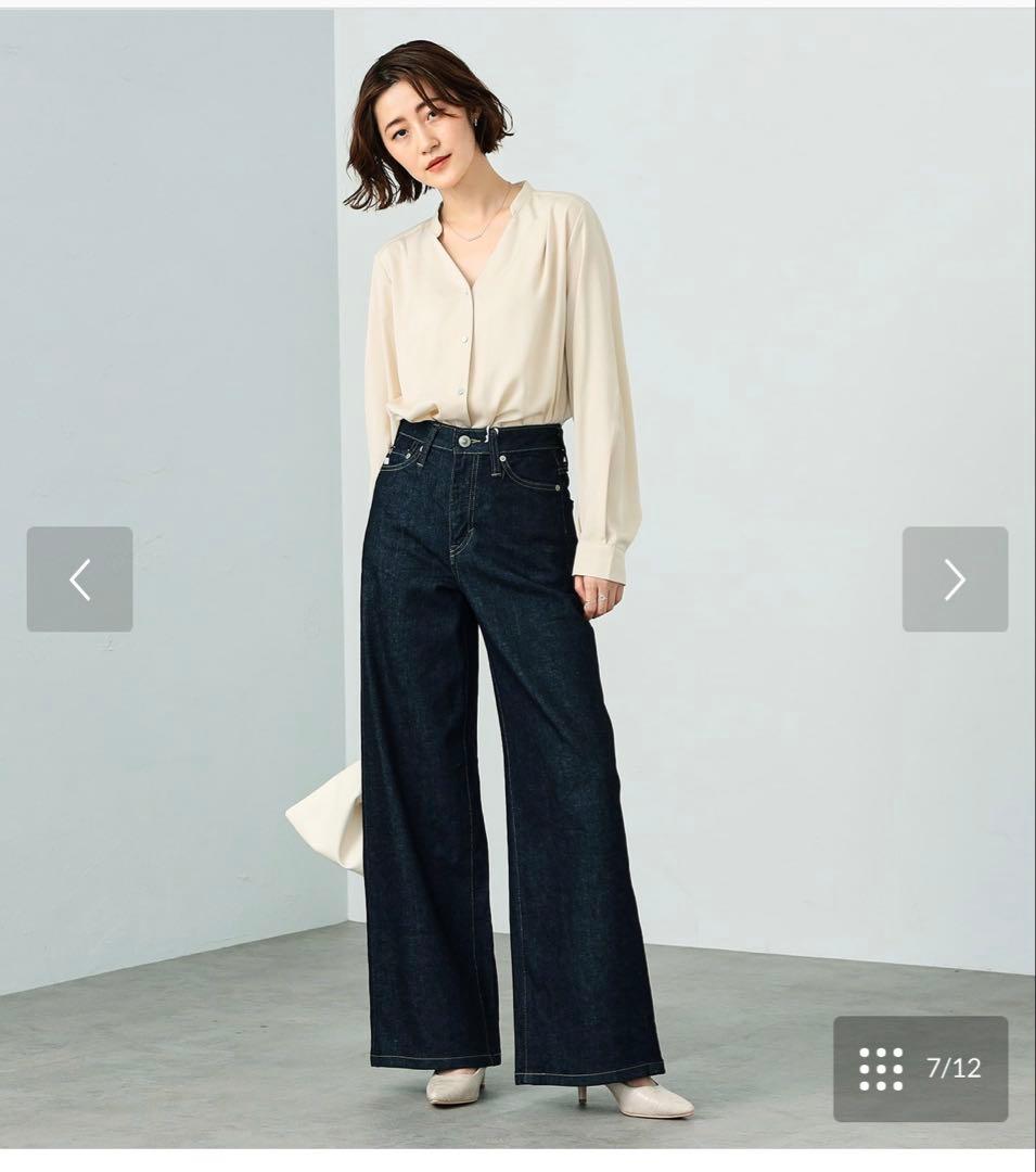 新品未使用SOMETHING LISAハイウエスト ワイドストレッチデニム