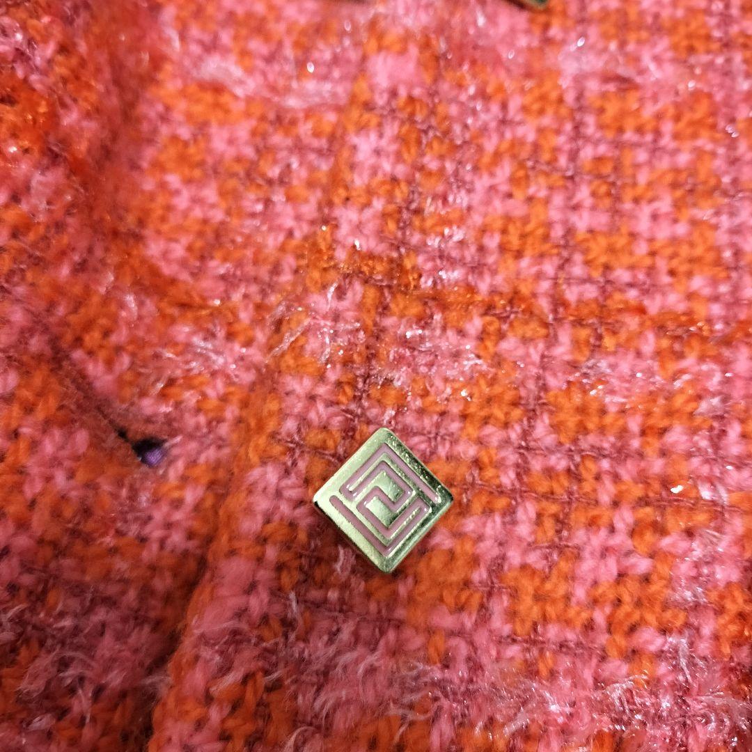 VERSACE CLASSIC V2 ベルサーチ 金ボタン ツイードジャケット