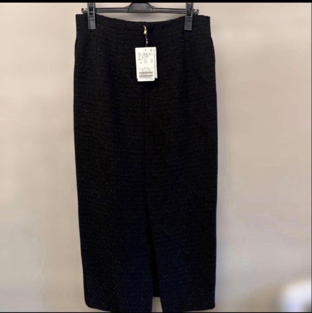 タグ付き新品　ドゥーズィエムクラス　LINTON ツイード　タイトスカート 黒