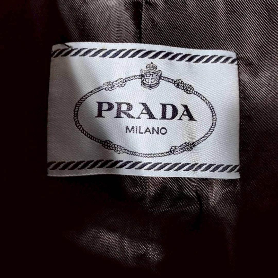 PRADA プラダ トレンチコート ステンカラー Aライン プリーツ ポリ系