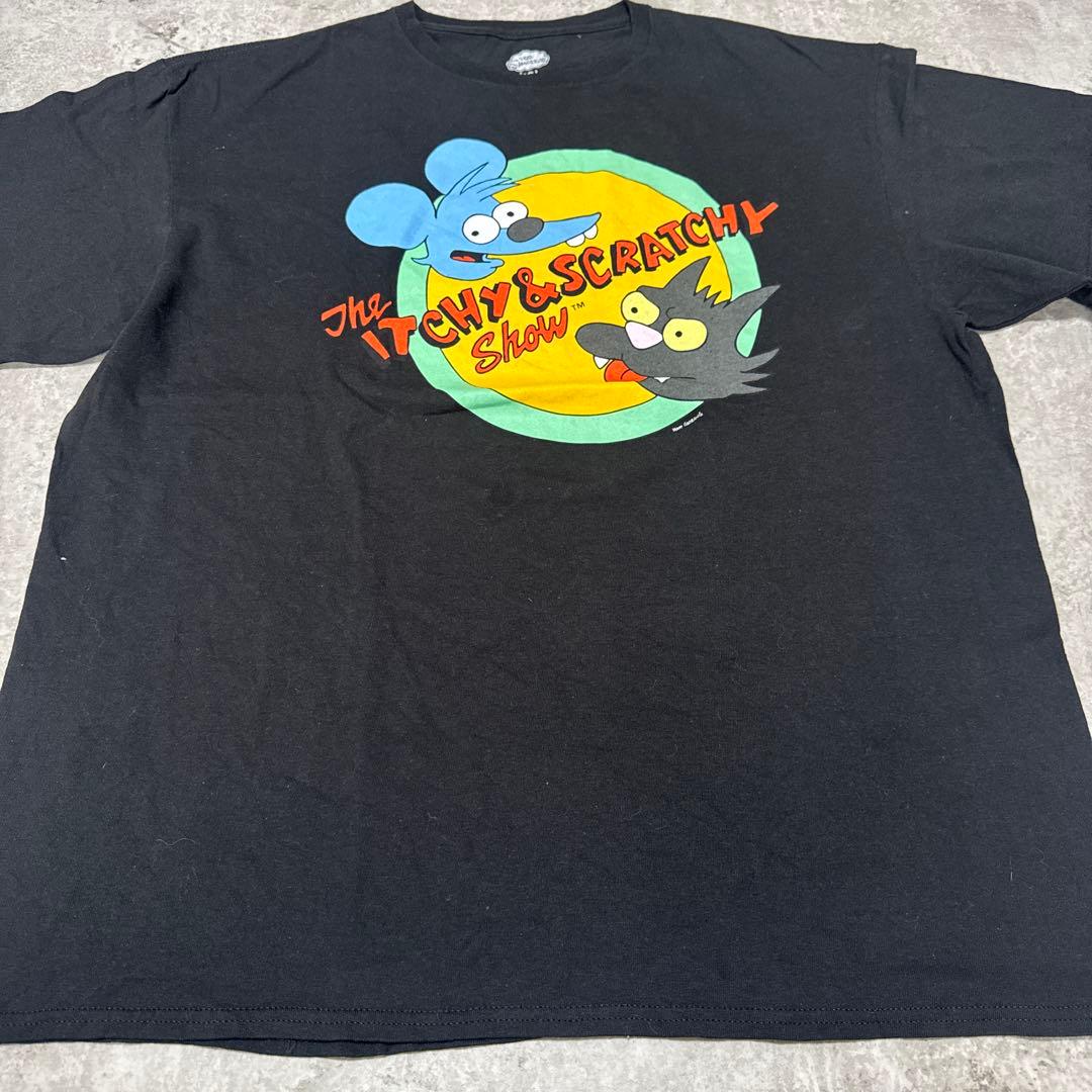 The Simpsons イッチーアンドスクラッチー プリントTシャツ XL