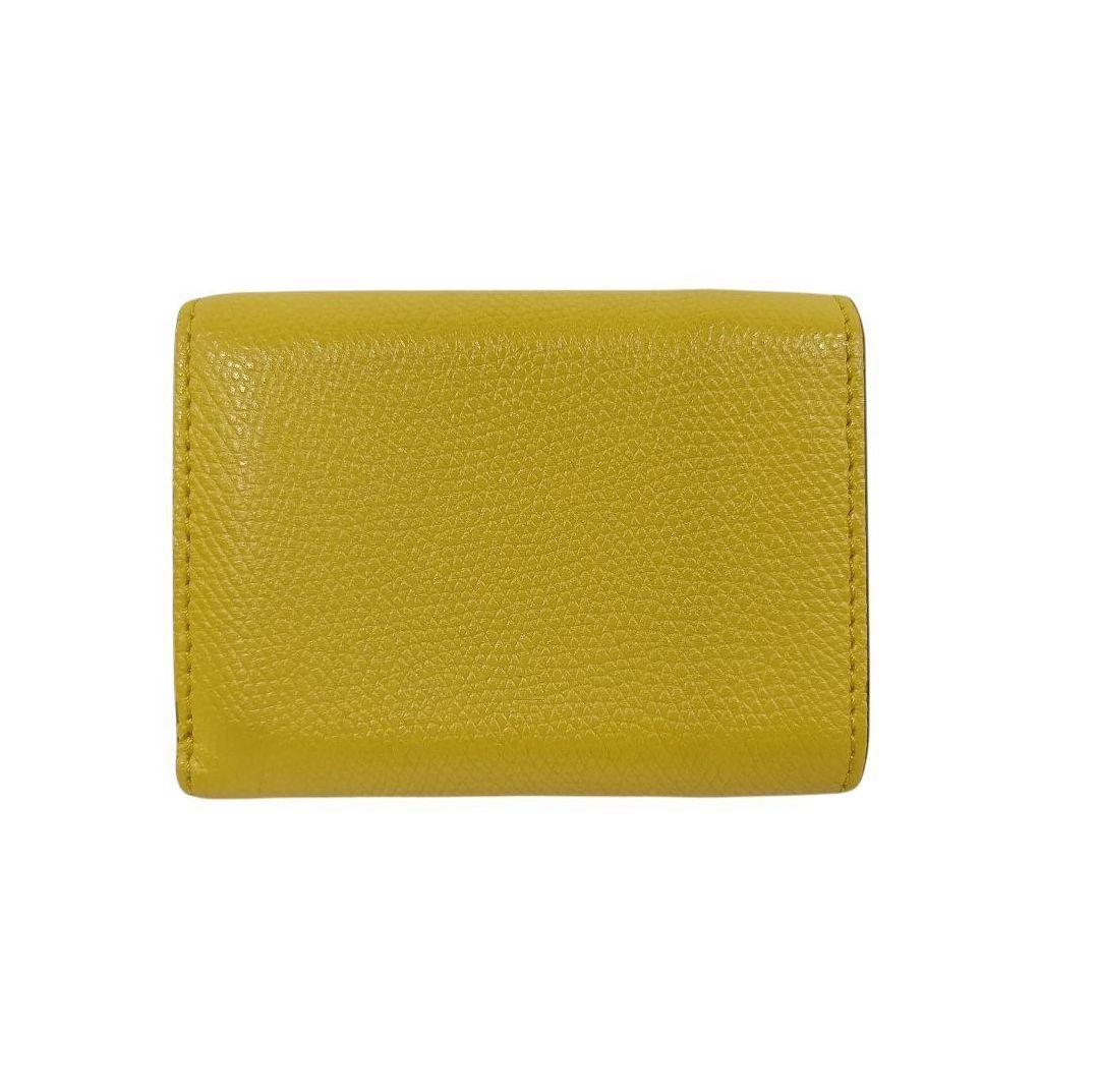美品 正規品 箱付き FENDI フェンディ ミニ 折り財布 エフイズ 黄色 革