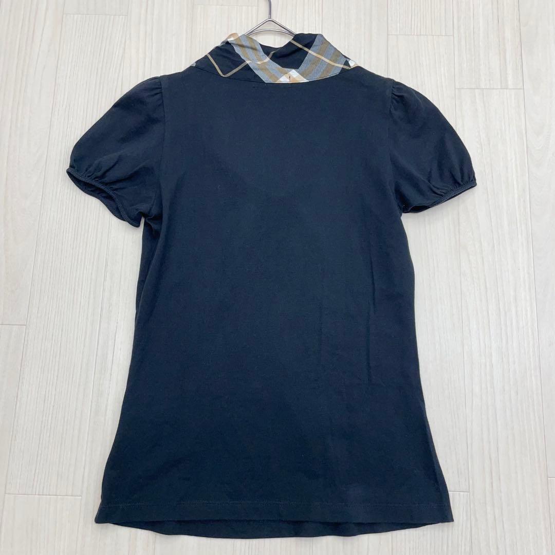 ☆ BURBERRY LONDON チェック ボウタイ パフスリーブ カットソー