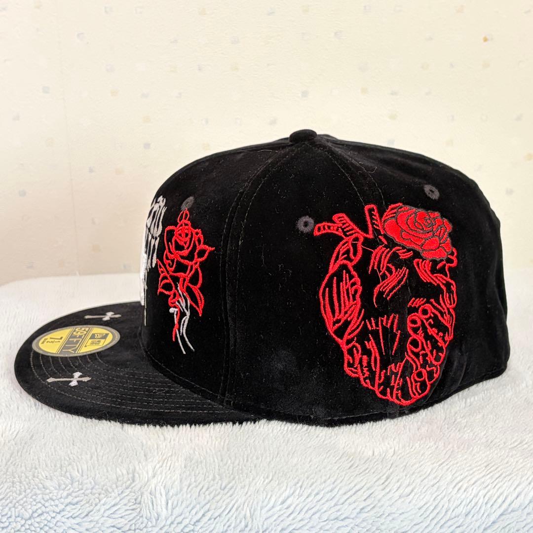 新品 NEWERA LA Dodgers 7 1/2 黒 海外限定 薔薇 骸骨