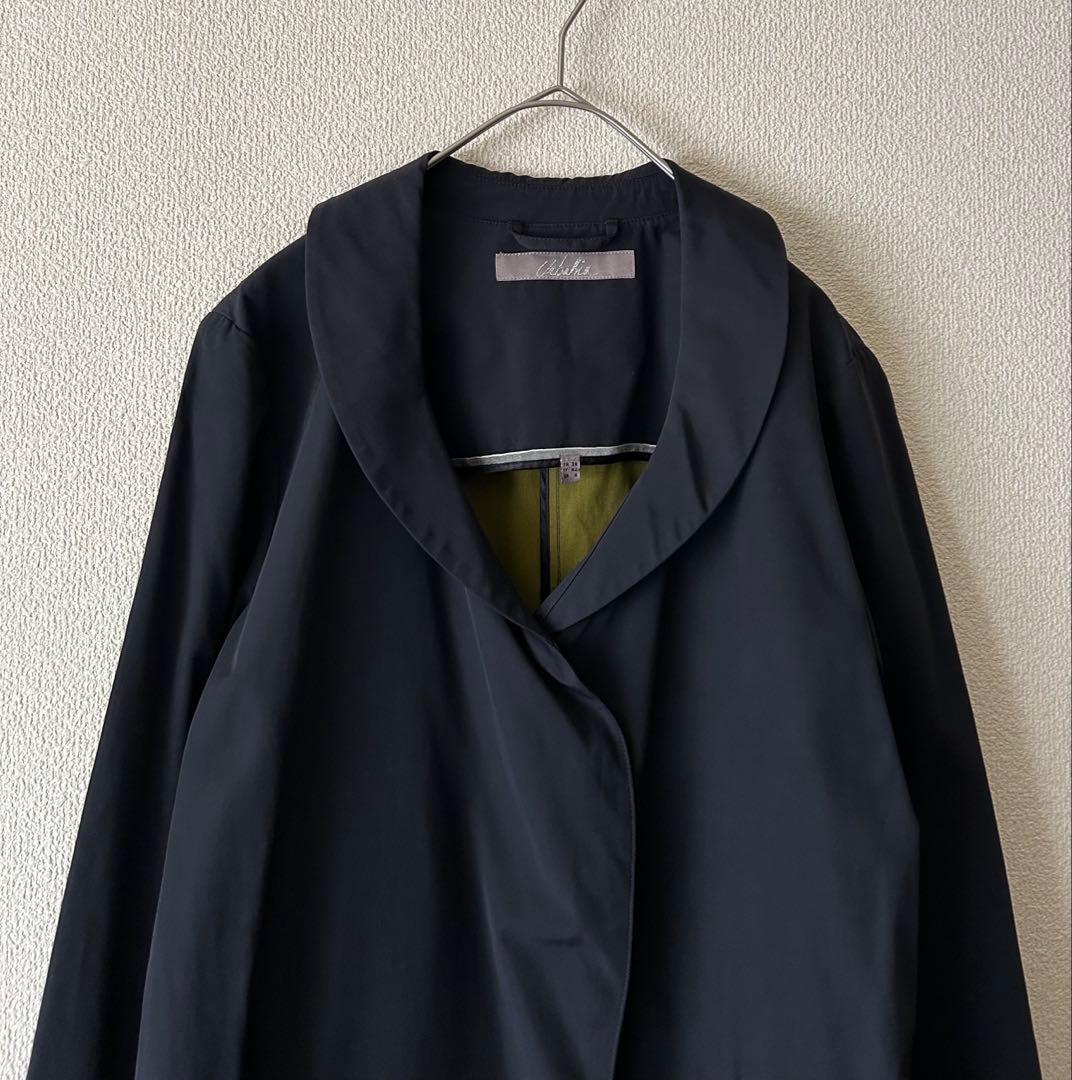 美品✨ URBAHIA フランス製　トレンチコート　丸襟　変形　防水　上質