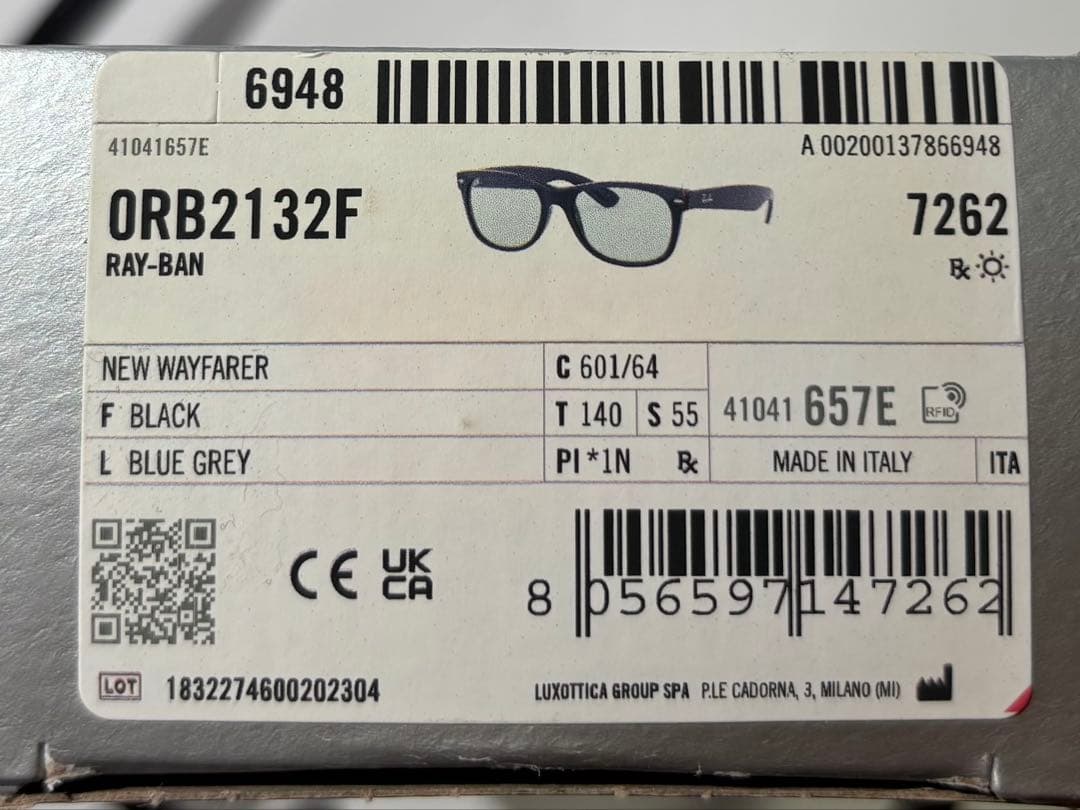 小物 Ray-Ban NEW WAYFARER ORB2132F BLUE GLAY