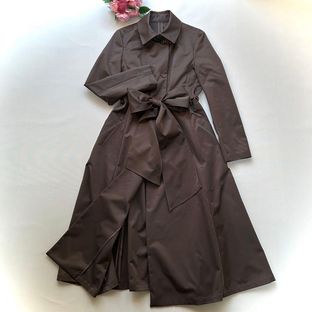 セール　美品　セタイチロウ　ウエストリボン　ドレスロングコート　Aライン　フレア