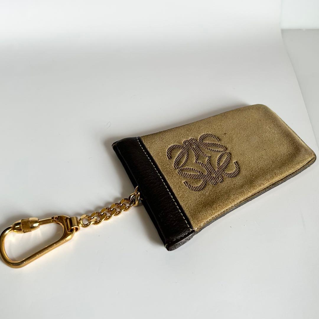 LOEWE ロエベ アナグラム スエード×レザー キーリング キーケース