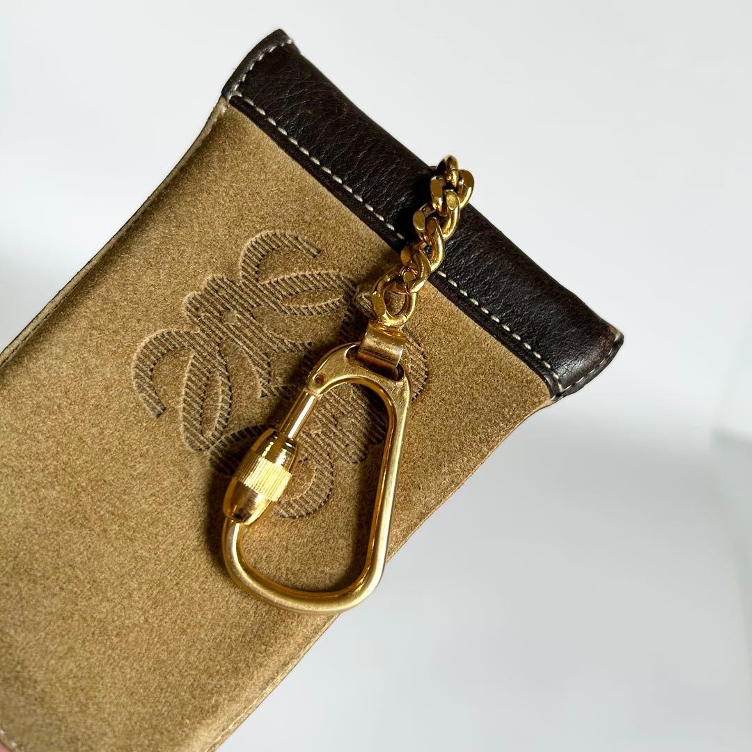 LOEWE ロエベ アナグラム スエード×レザー キーリング キーケース
