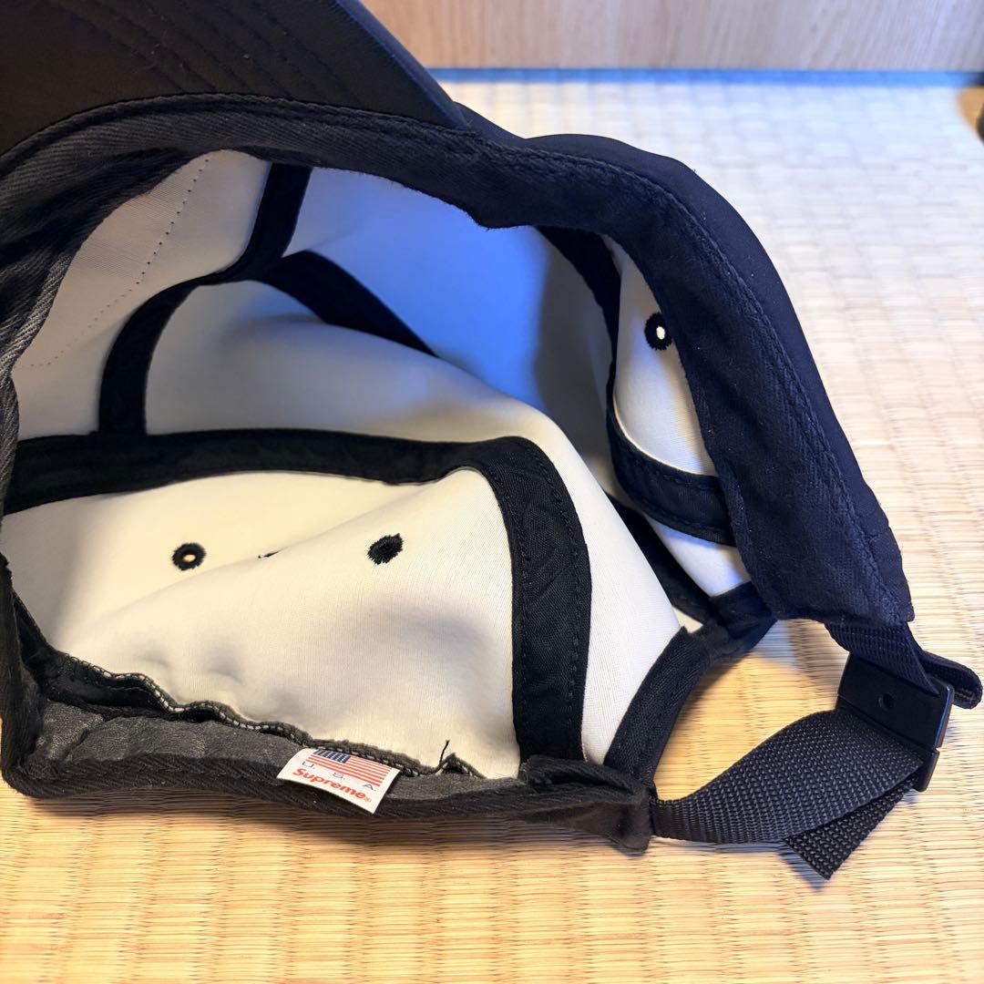 supreme レザー box ロゴ ジェットキャップ 美中古 黒 ボックスロゴ