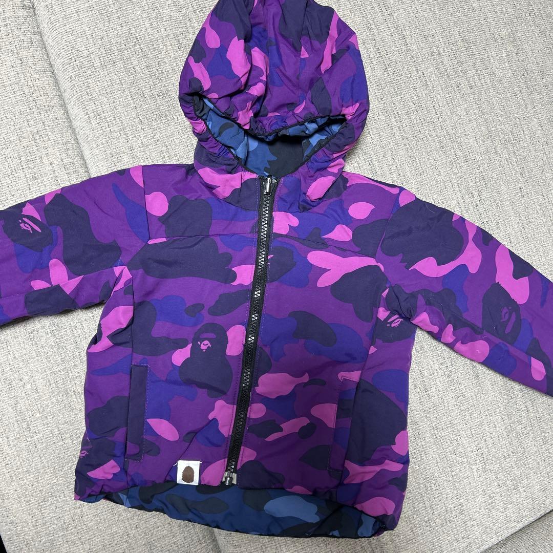 BAPEKIDS 迷彩柄ダウンコート フード付き90cm正規品