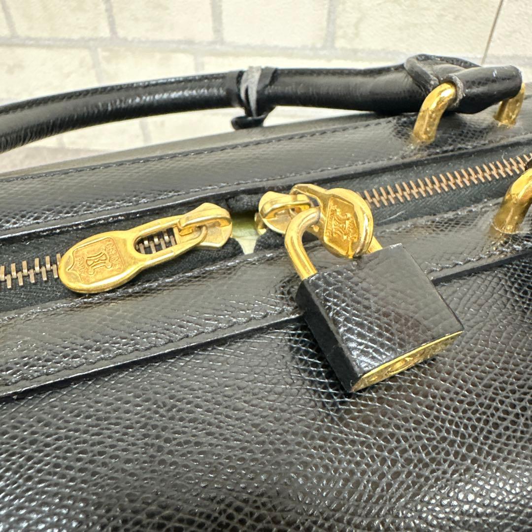 ★希少★ CELINE セリーヌ ボストンバック ブラック レザー 南京錠
