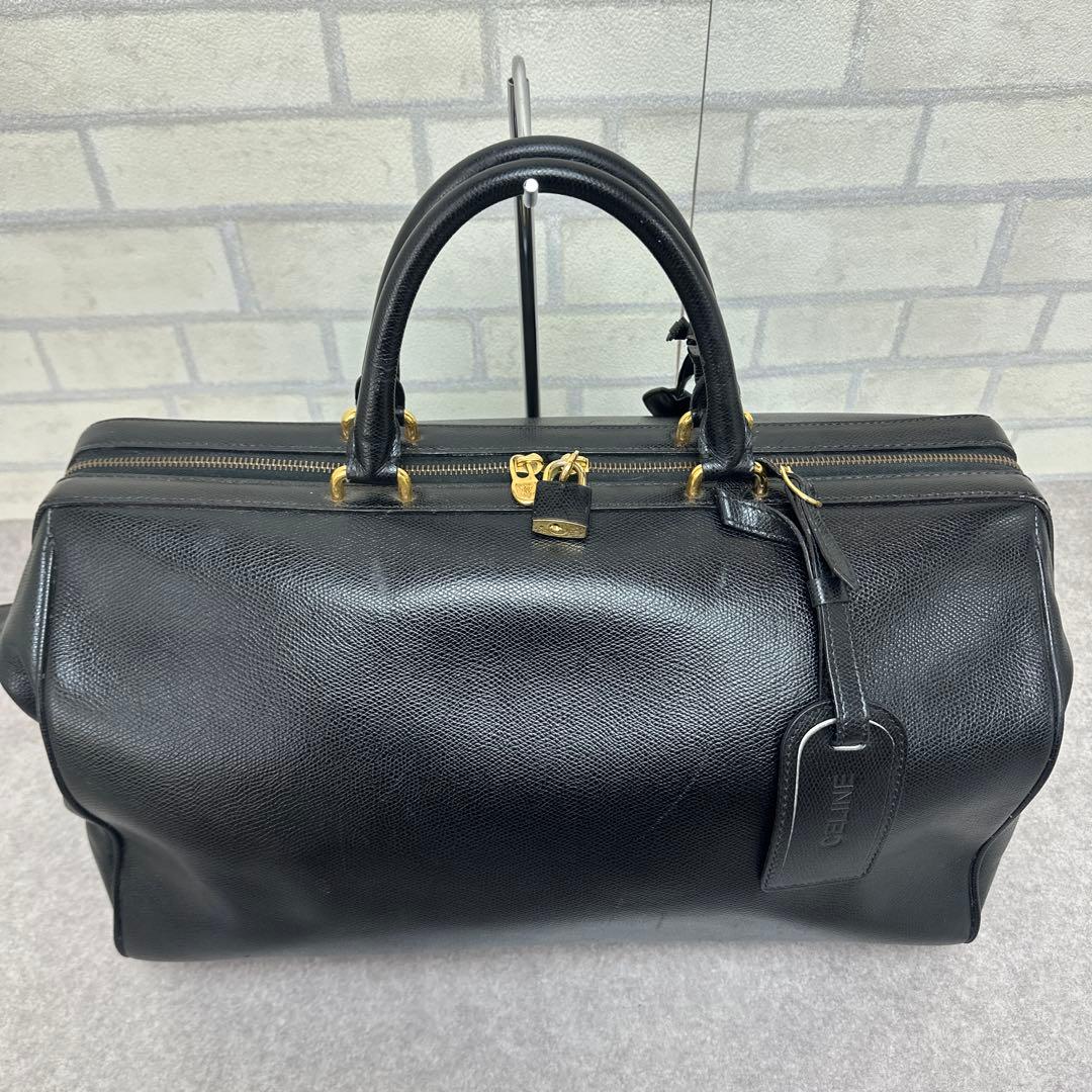 ★希少★ CELINE セリーヌ ボストンバック ブラック レザー 南京錠