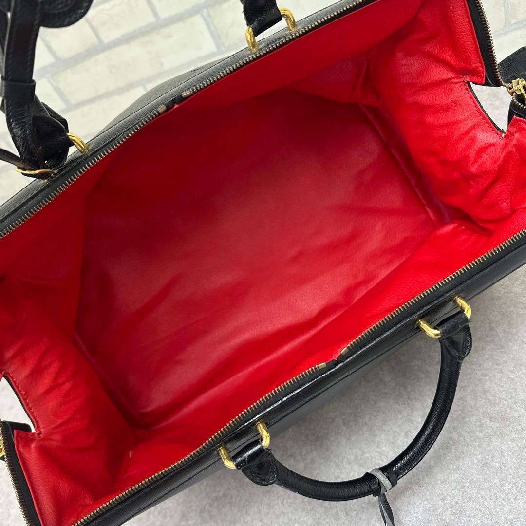★希少★ CELINE セリーヌ ボストンバック ブラック レザー 南京錠