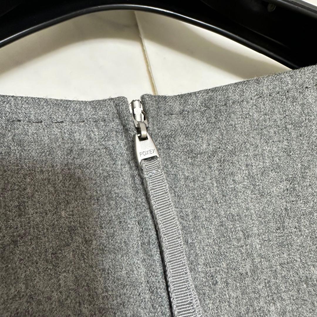 FOXEY ウール ギャザーワンピース Aライン 美品 38